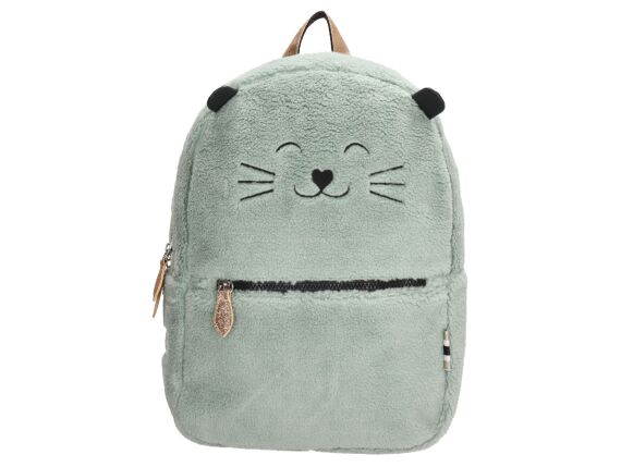 Zebra teddy cat rugzak - Mint